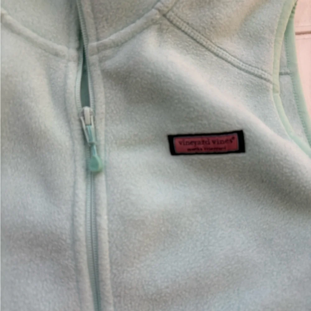 Vineyard Vines Women’s Fleece Full Zip Vest Mint Green Size XS - Picture 3 of 7